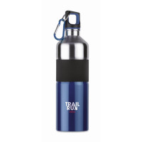 Sticla din inox, bicolora cu prindere din cauciuc şi carabina 750 ml