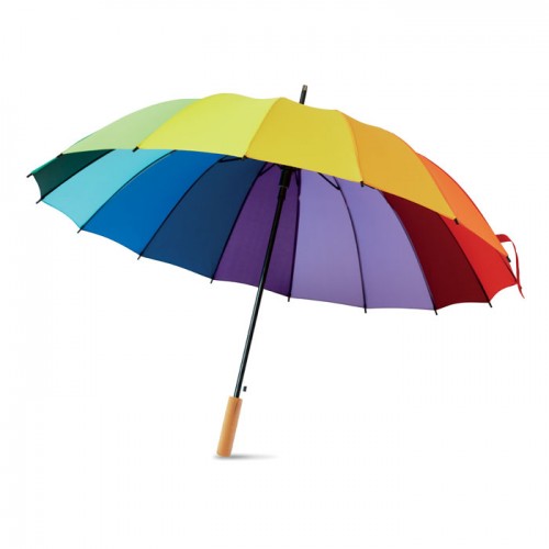 Umbrela cu deschidere automata in culorile curcubeului de 27"