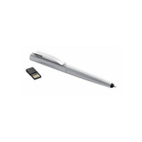Pix din plastic cu memorie USB de 4GB si stylus pentru touch screen.